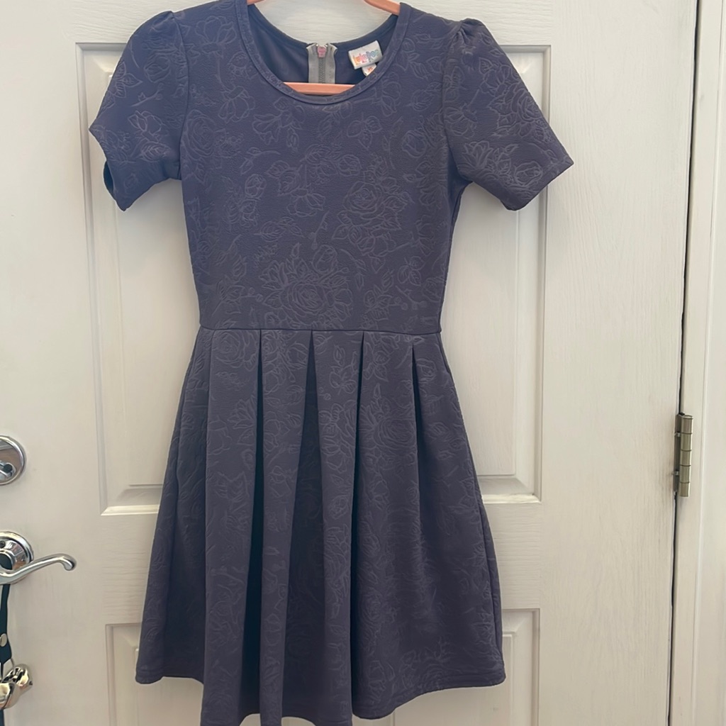 Lularoe Purple, Floral Embossed Dress Sz Xs